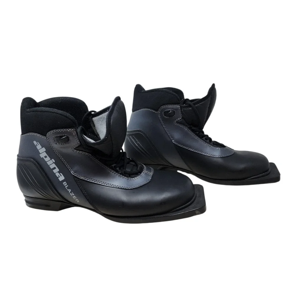 Alpina Blazer Ski Boots 43 US 10 Mens Black 75mm Nordic Norm 3-Pin Cross Country